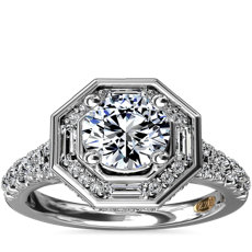 ZAC ZAC POSEN Art Deco Hexagon Halo Diamond Engagement Ring in 14k White Gold (3/4 ct. tw.)